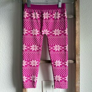 Dream Star fuchsia snow print leggings sz: 2T-4T